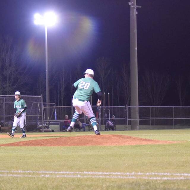 West Brunswick senior right-hander Linden Clemmons on the mound.
                                 Alex Brooks | Bladen Journal