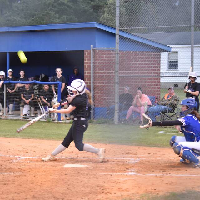 <p>West Bladen senior Kylie Durden chopping one foul.</p>
<p>Alex Brooks | Bladen Journal</p>
