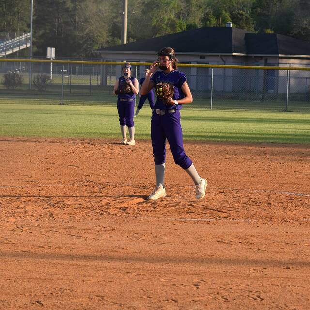 <p>West Bladen senior Rylee Chadwick standing in the center circle.</p>
<p>Alex Brooks | Bladen Journal</p>