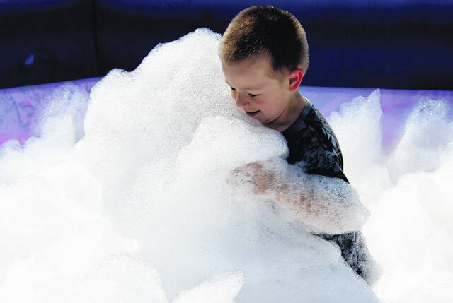 <p>Most of the participants in The People’s Emporium Foam Pit were fully visible, but a few you had to locate from the laughter and the shrieks of enjoyment.</p>