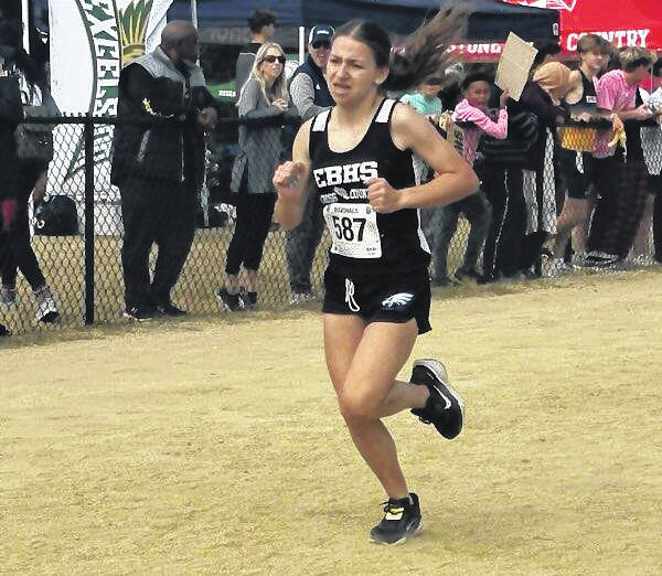 131898845_web1_East_Bladen_cross_country_06 
			
				                                East Bladens Aliah Jacobs, showed running in the Oct. 24 Central Regional, ran 5,000 meters in 23:42.37 Friday in the NCHSAA 2A state championship meet.
                                 Contributed file photo