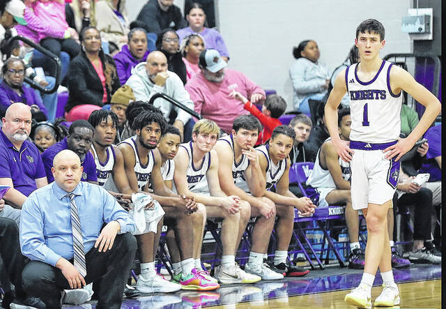 131935031_web1_Travis_Jackson_WB1
Jackson Pait (1) has been a starter for the West Bladen boys basketball team since his freshman season while playing for his father, Travis Pait (left).
Kenneth Armstrong / <a href="https://www.kenarmphoto.com/" target="_blank">kenarmphoto.com</a>