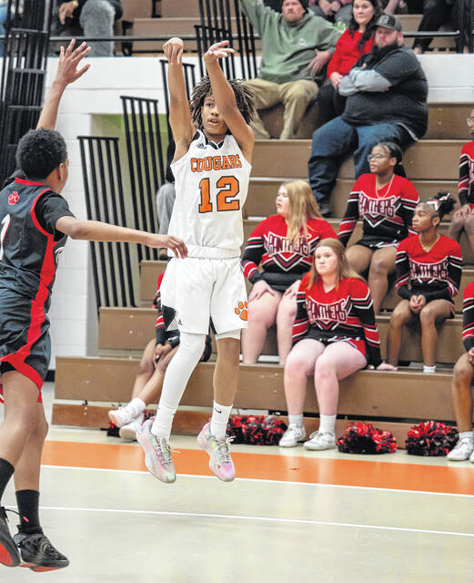 <p>Elizabethtown’s Jayden Hall (12) takes a jump shot from the corner against Tar Heel.</p>
<p>Austin Smith / BladenCo Sports</p>