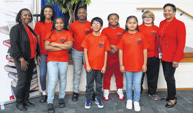 Members of the Tar Heel team were, first row, from left, Reagan Corbett, Alan Tomas Zacarias and Giara Cruz Bravo. Second row, from left, Roberta Graham-McMillan, Savannah King, Cedarius Ballard, Deshawn Baker, Noah Willis and Vanessa Ruffin