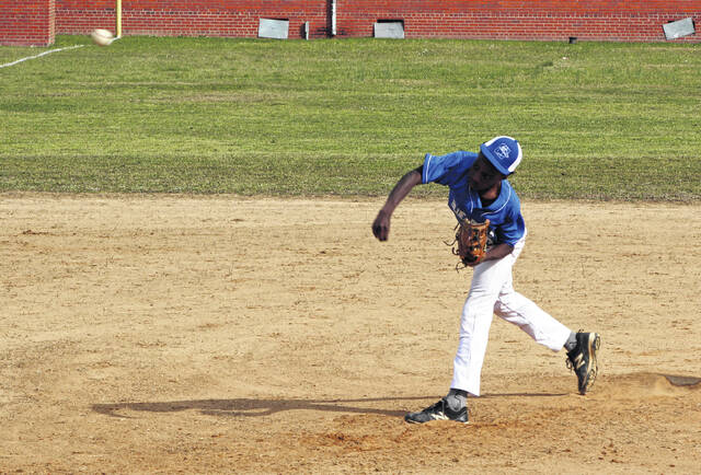 Clarktons Jalin Ballard throws a pitch against Williams Township.
                                 Sonny Jones / Bladen Journal