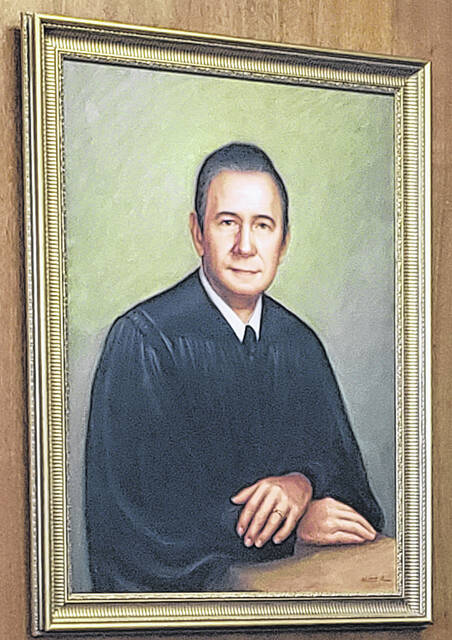 The portrait of retired Judge Giles Clark was unveiled Tuesday, March 24 inside the Superior Courtroom of the Bladen County Courthouse.
                                 Sonny Jones / Bladen Journal