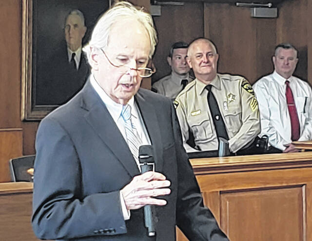 Elizabethtown lawyer Goldston Womble was sworn in as a licensed officer of the court by Judge Giles Clark 51 years ago.
                                 Sonny Jones / Bladen Journal