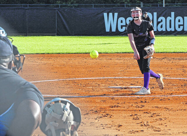 West Bladens Allison Hickman delivers a pitch against Red Springs.
Sonny Jones / Bladen Journal