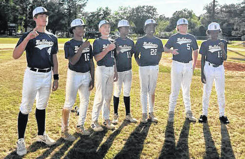 Bladenboro recognized eighth-graders Triton Bordeaux, Oxciel Campos, Keithan Russ, Ron Bellamy, Braylon Melvin, Will Allen and Zion Ellison, who were playing their final home game.
                                 Contributed photo