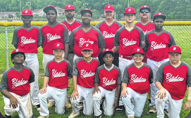 Members of the Bladen County Majors All-Star team are first row, from left, Memphis Smith, Colton Wilkins, Eric Deaver, L.C. Council, Eastyn Singletary and Gavin Richardson. Second row, from left, Jalin Ballard, Jay Johnson, C.J. Singletary, Brantly West and Legend Cooper. Third row, from left, Coach Graham Burney, Coach Mackie Singletary and Coach Bradley Wilkins.
Contributed photo